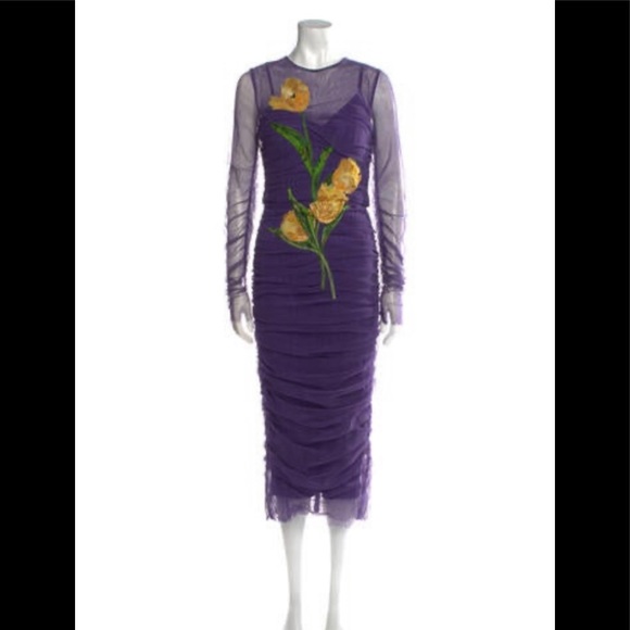 COPY - Dolce & Gabbana Purple Floral Tulip Dress IT44 - Picture 1 of 6